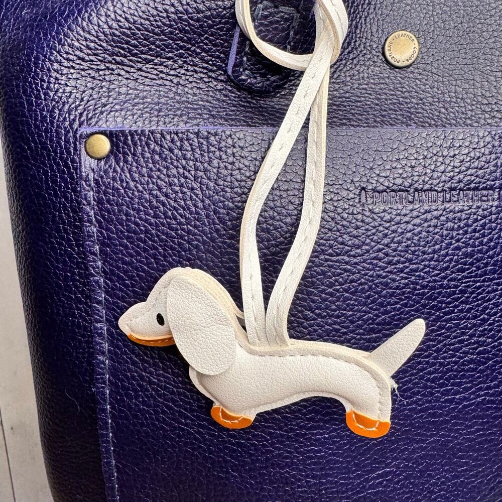 Dachshund Wiener Dog Bag Charm Dog Lover Purse Charm White Dog Cute Dog Charm
